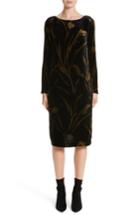 Women's Lafayette 148 New York Loribel Golden Bloom Velvet Dress - Black