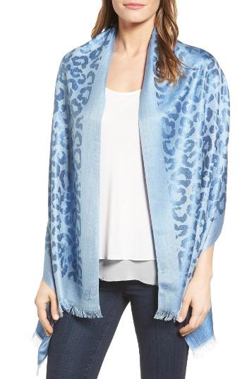 Women's Badgley Mischka Ocelot Jacquard Wrap, Size - Blue