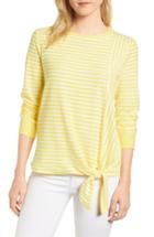 Women's Gibson Tie Front Stripe Top - Yellow