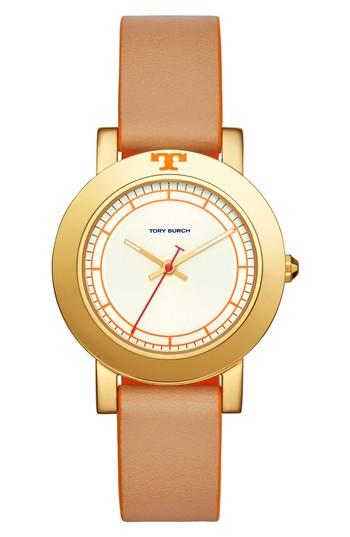 Women's Tory Burch Ellsworth Leather Strap Watch, 36mm