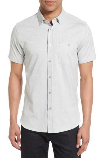 Men's Ted Baker London Shaxxb Extra Trim Fit Print Knit Sport Shirt (s) - White