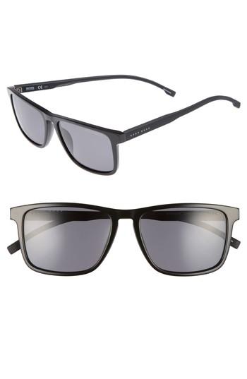 Men's Boss 55mm Sunglasses - Black/ Gray Polarized