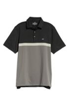 Men's Vineyard Vines Mcgovern Stretch Colorblock Polo, Size - Black