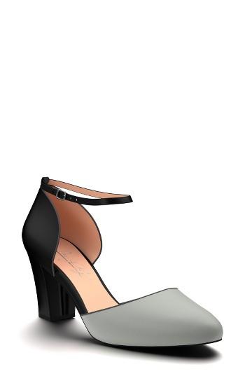 Women's Shoes Of Prey Block Heel D'orsay Pump .5 A - Black