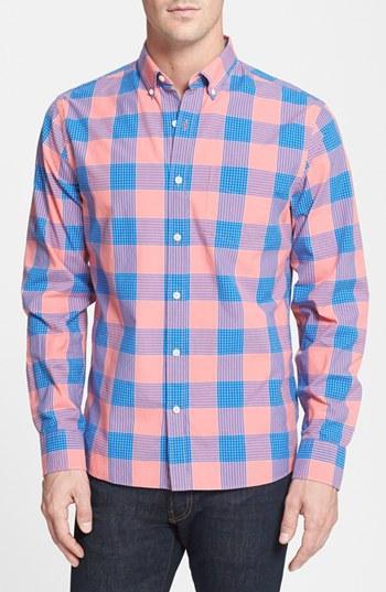 Bonobos 'ballow Plaid' Standard Fit Sport Shirt Flamingo
