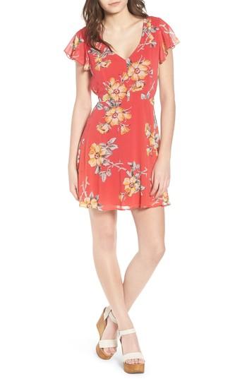 Women's Row A Flutter Sleeve Minidress - Red