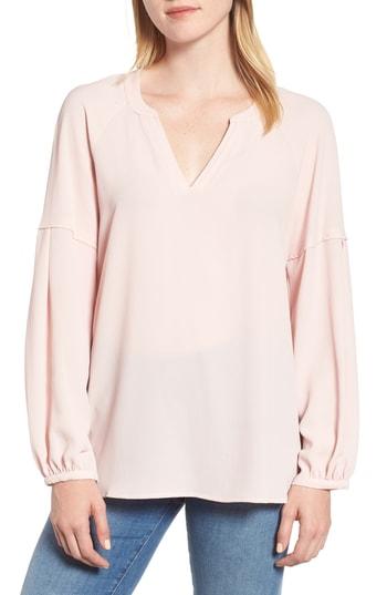 Women's Vince Camuto Bubble Sleeve Crepe Blouse, Size - Pink