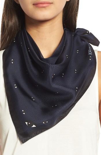 Women's Kenzo Eyes Graphic Silk Scarf, Size - Blue