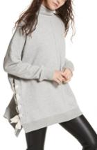 Women's Free People So H Lace-up Pullover, Size Small - Grey