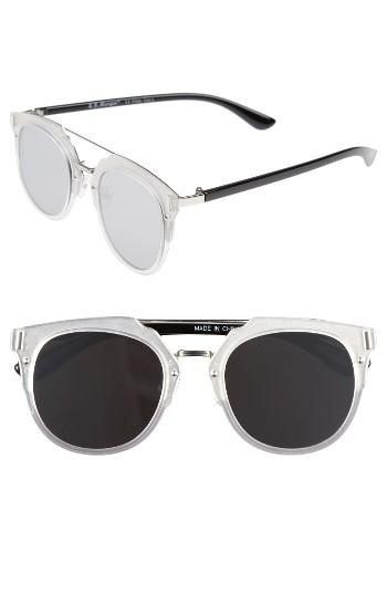 Women's A.j. Morgan Flats 60mm Sunglasses - Matte Crystal