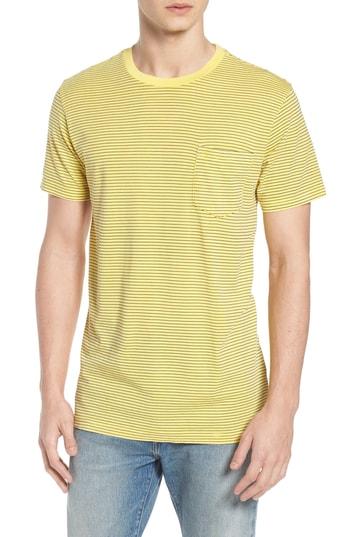 Men's Rvca Ptc Pigment Dye Stripe T-shirt - Yellow