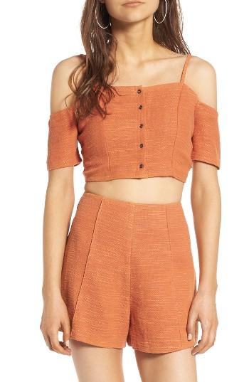 Women's Astr The Label Amalia Off The Shoulder Tank - Orange