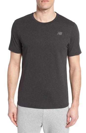 Men's New Balance Heather Tech Crewneck T-shirt - Black