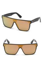 Men's Tom Ford Shield Sunglasses - Shiny Black/ Smoke