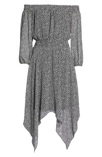 Women's Charles Henry Smocked Handkerchief Hem Dress, Size - Black