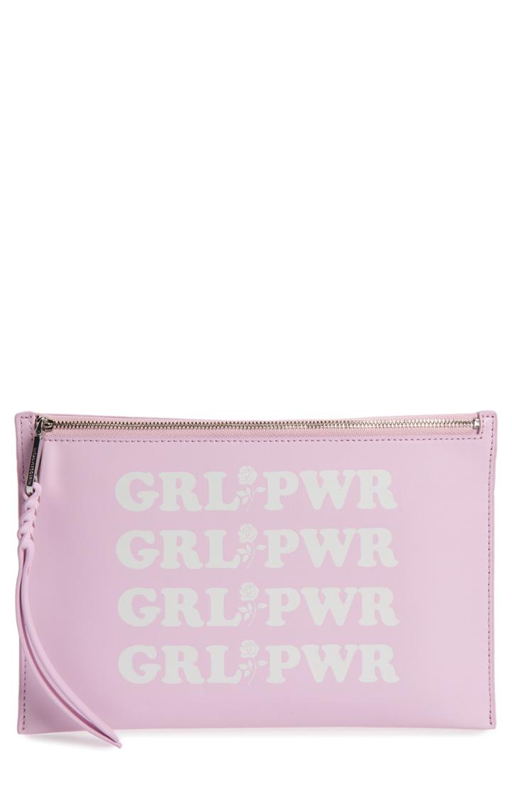 Rebecca Minkoff Girl Power Leather Zip Pouch - Purple