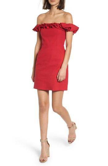 Women's Wayf Ruffle Off The Shoulder Minidress - Red