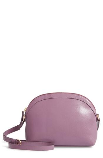 Nordstrom Isobel Half Moon Leather Crossbody Bag - Burgundy