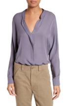 Women's Vince Sheer Silk Blouse - Purple
