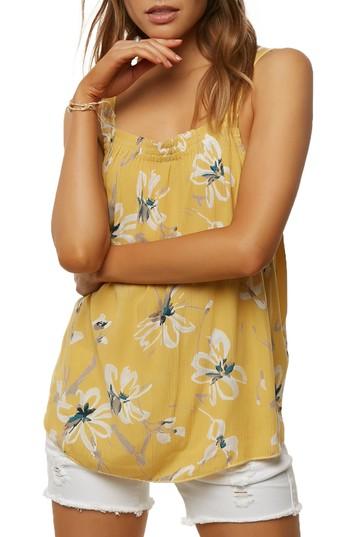Women's O'neill Tala Floral Print Tank - Yellow