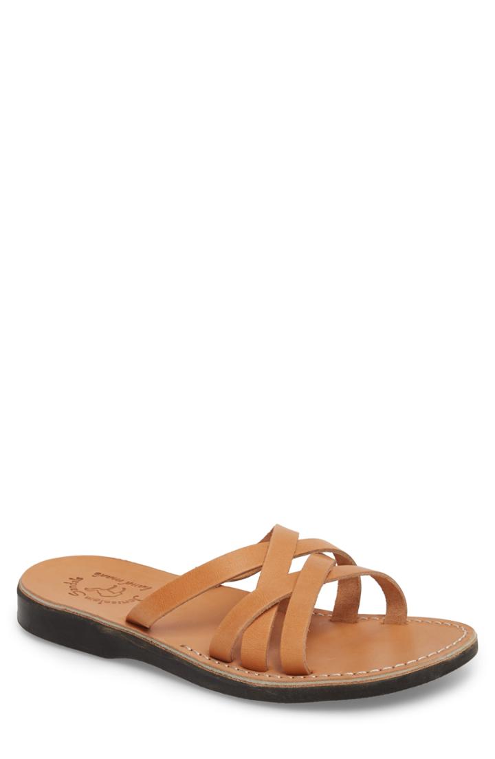 Men's Jerusalem Sandals Gad Cross Strap Slide Sandal -8.5us / 41eu - Brown