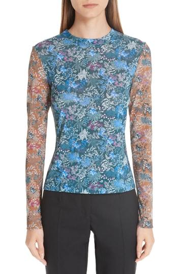 Women's Yigal Azrouel Floral Print Top - Blue