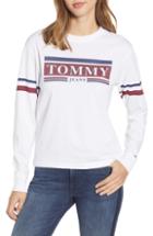 Women's Tommy Jeans Logo Stripe Tee - White