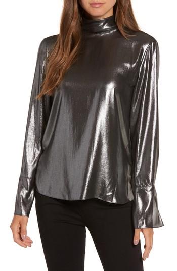 Women's Trouve Metallic Tie Back Top - Metallic