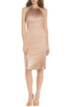 Women's Adrianna Papell Foil Lace Sheath Dress - Pink