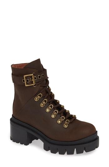 Women's Jeffrey Campbell Czech Lace-up Boot .5 M - Brown