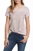 Women's Lucky Brand Print Lace Panel Tee