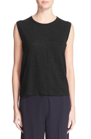 Women's A.l.c. Sean Linen Muscle Tee - Black