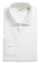 Men's Ted Baker London Trim Fit Floral Dress Shirt .5 - 32/33 - White