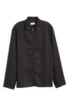 Men's Lemaire Zip Woven Shirt - Black