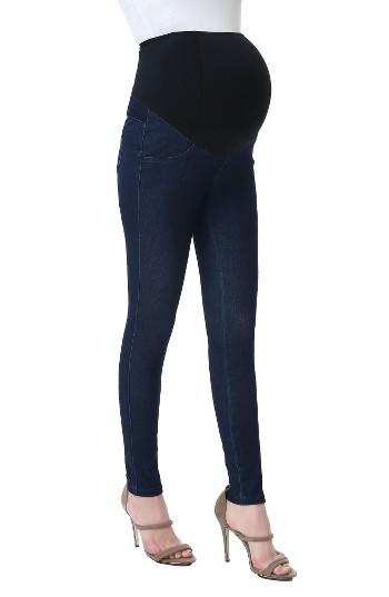 Women's Kimi And Kai Sadie Over The Belly Maternity Denim Leggings - Blue