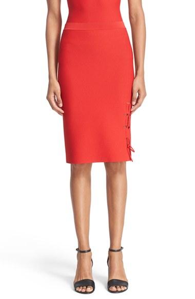 Women's Alexander Wang Lace-up Knit Pencil Skirt
