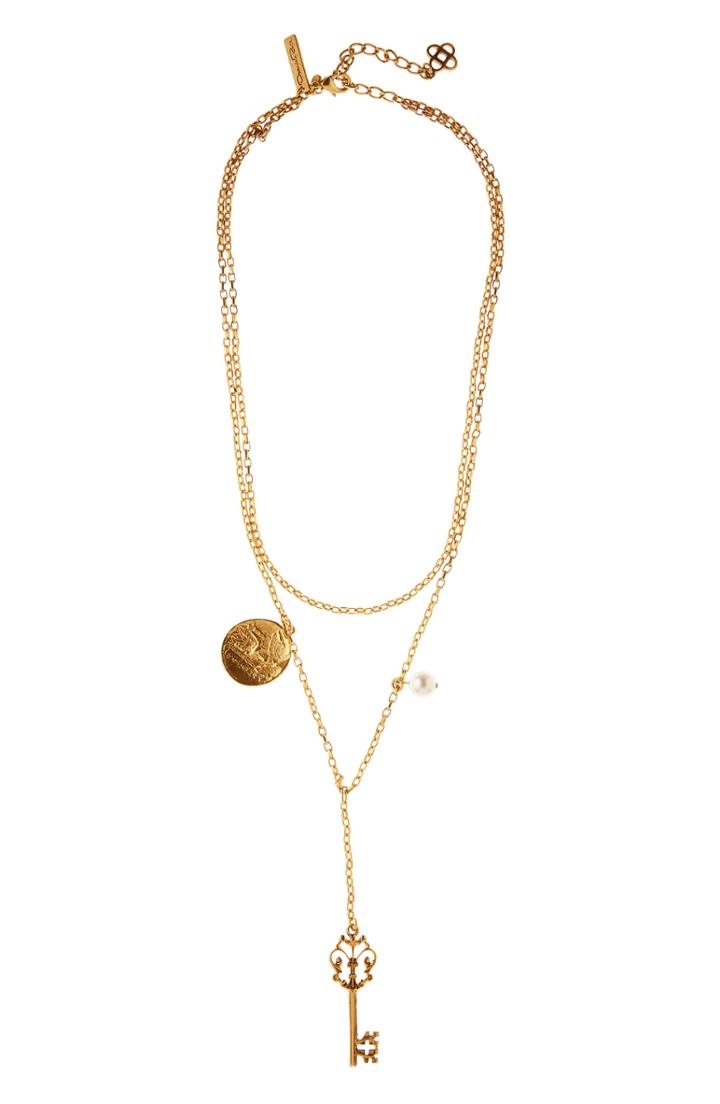 Women's Oscar De La Renta Charm Key Layered Y-necklace