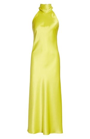 Women's Galvan Satin Halter Neck Dress Us / 40 Fr - Green