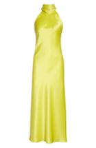Women's Galvan Satin Halter Neck Dress Us / 40 Fr - Green