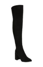 Women's Topshop Bounty Pointy Toe Over The Knee Boot .5us / 38eu - Black