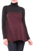 Women's Olian Paola Colorblock Turtleneck Maternity Top