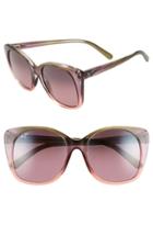 Women's Maui Jim Mele 55mm Polarizedplus2 Round Cat Eye Sunglasses - Mossy/ Blush/ Peach/ Maui Rose