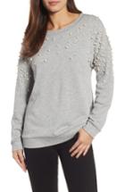 Women's Halogen Beaded Sweatshirt - Grey