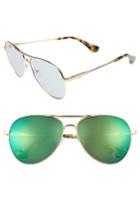Women's Sonix Lodi 61mm Mirrored Aviator Sunglasses - Gold Wire/ Mossy Mirror