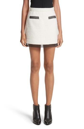 Women's Alexander Wang Chain Mail Trim Tweed Miniskirt