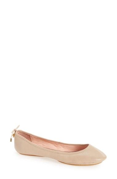 Women's Kate Spade New York Globe Foldable Ballet Flat M - Beige