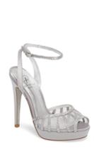 Women's Adrianna Papell Simone Crystal Embellished Platform Sandal .5 M - Metallic
