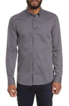 Men's Ted Baker London Larosh Slim Fit Basket Weave Print Sport Shirt (l) - Blue