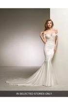 Women's Pronovias Dante Off The Shoulder Sweetheart Satin Mermaid Gown, Size In Store Only - Ivory