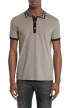 Men's Versace Collection Filigree Collar Polo, Size - Beige